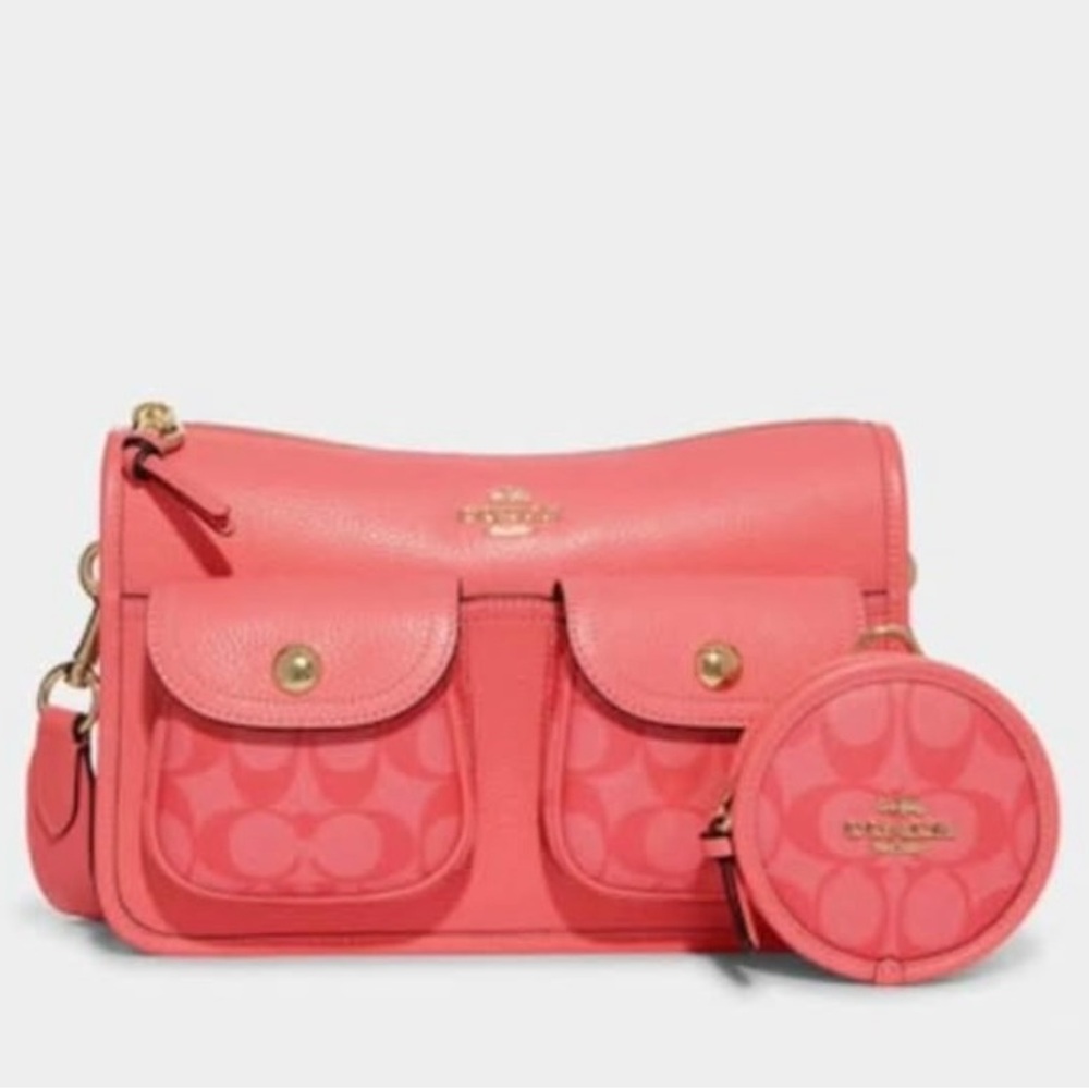 Coach Coral Crossbody Bag with Gold Accents